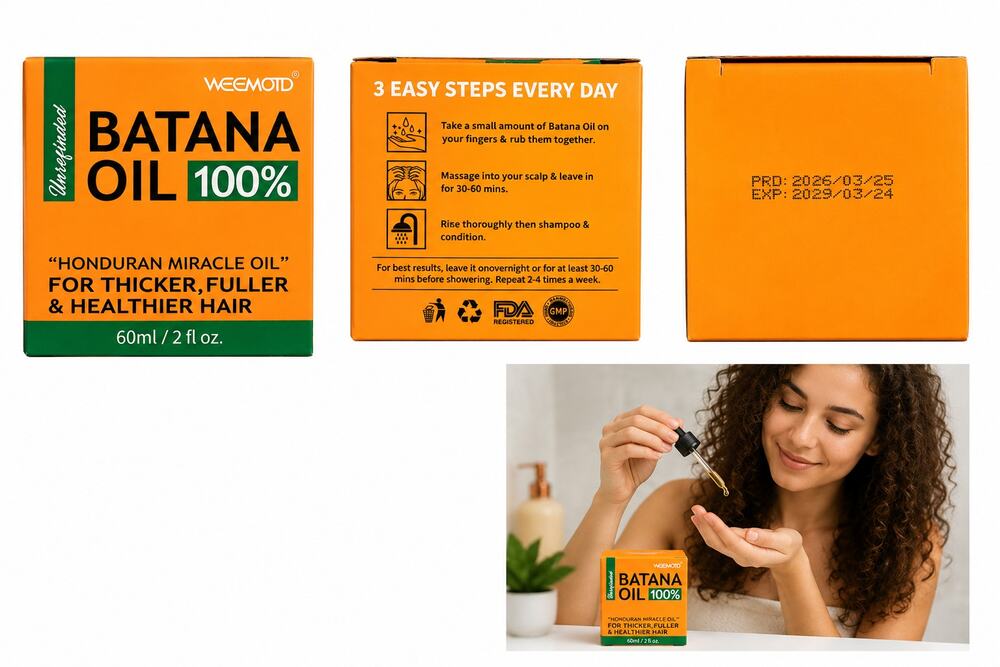 WEEMOTD 100% Unrefined Batana Oil – 60ml / 2 fl oz